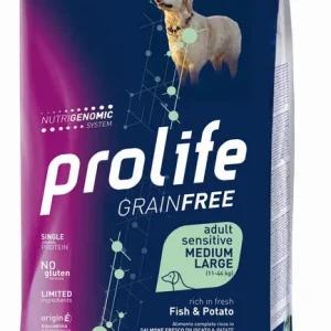 PROLIFE Cane Grain Free Adult Sensitive Fish &amp; Potato Medium/Large 10Kg