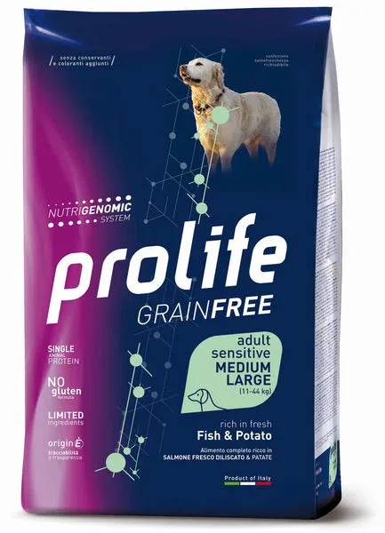 PROLIFE Cane Grain Free Adult Sensitive Fish & Potato Medium/Large 10Kg