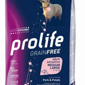 PROLIFE Cane Grain Free Adult Sensitive Pork &amp; Potato Medium/Large 10Kg