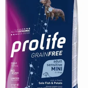 PROLIFE Cane Grain Free Adult Sensitive Sole Fish &amp; Potato Mini 7Kg