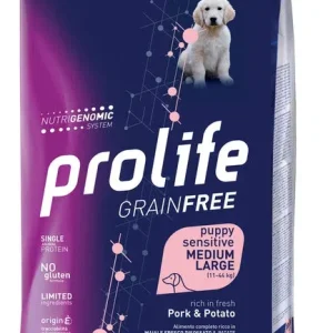 PROLIFE Cane Grain Free Puppy Sensitive Pork &amp; Potato Medium/Large 10Kg
