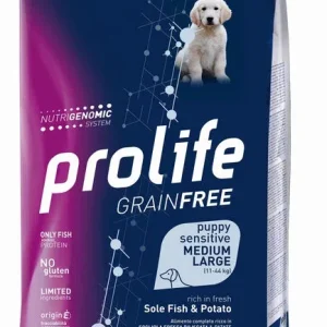 PROLIFE Cane Grain Free Puppy Sensitive Sole Fish &amp; Potato Medium/Large 10Kg