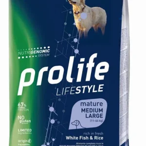 PROLIFE Cane Life Style Mature White Fish &amp; Rice Medium/Large 12Kg