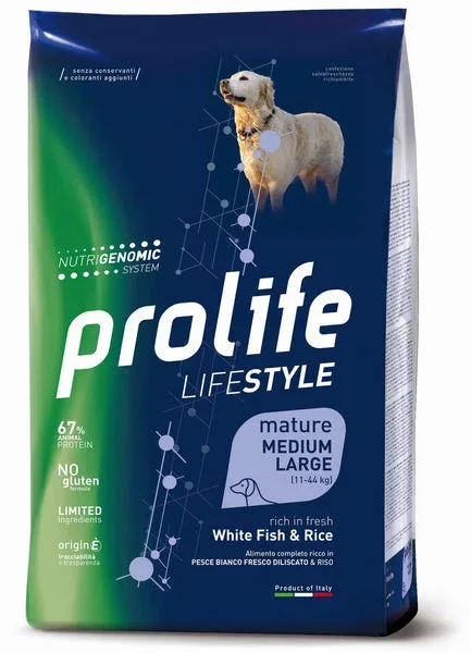 PROLIFE Cane Life Style Mature White Fish & Rice Medium/Large 2,5Kg