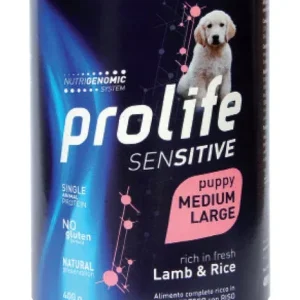 PROLIFE Cane Puppy M-L Sensitive Grain Free Agnello e Riso 400gr