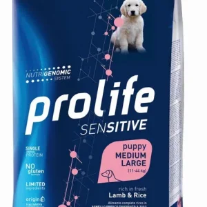 PROLIFE Cane Sensitive Puppy Lamb &amp; Rice Medium/Large 10Kg