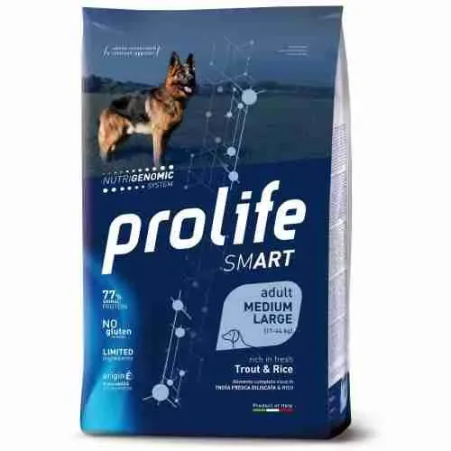 PROLIFE DOG SMART CROCCHETTE CANE ADULT MEDIUM LARGE TROTA KG 12