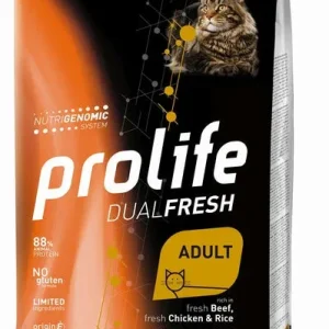 PROLIFE Gatto Dual Fresh Adult fresh Beef, fresh Chicken &amp; Rice 1,5Kg