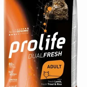 PROLIFE Gatto Dual Fresh Adult fresh Lamb, fresh Trout &amp; Rice 7Kg