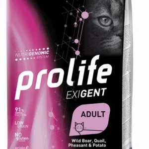PROLIFE Gatto Exigent Adult Wild Boar, Quail, Pheasant &amp; Potato 1,5Kg