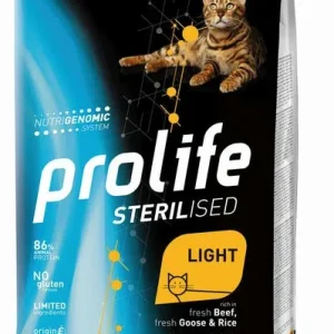 PROLIFE Gatto Sterilised Light Adult fresh Beef, fresh Goose &amp; Rice 1,5Kg