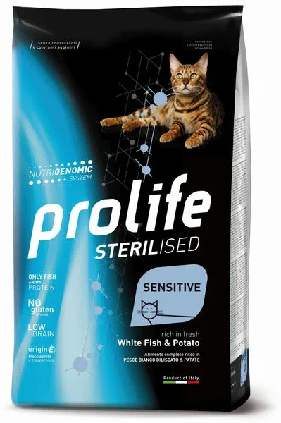 PROLIFE Gatto Sterilised Sensitive Adult White Fish & Potato 1,5Kg