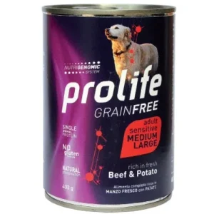 Prolife - Grain Free Adult Medium/Large Sensitive Beef &amp; Potato per Cani