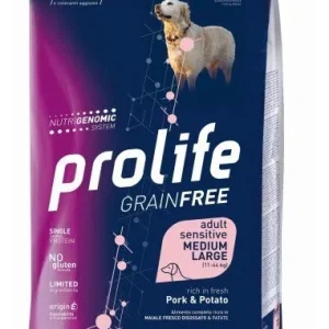 Prolife Grainfree Adult Sensitive Medium/Large Maiale E Patate per Cani