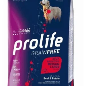 Prolife Grainfree Adult Sensitive Medium/Large Manzo E Patate per Cani