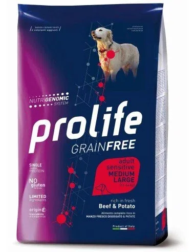 Prolife Grainfree Adult Sensitive Medium/Large Manzo E Patate per Cani