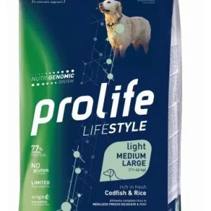 Prolife Lifestyle Light Medium/Large Merluzzo E Riso per Cani