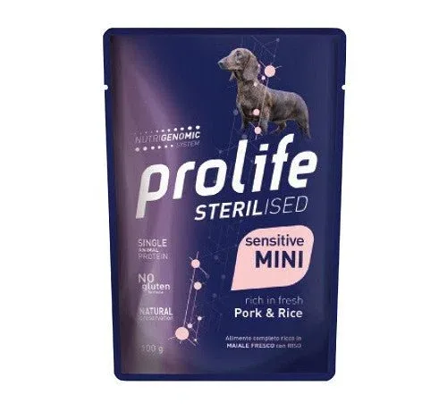 Prolife Sterilised Per Cani Mini Al Maiale Con Riso