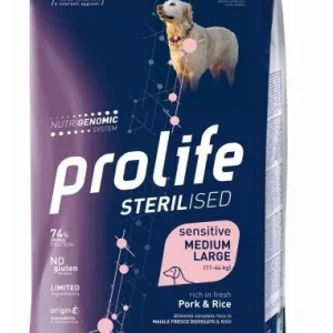 Prolife Sterilised Sensitive Medium/Large Maiale E Riso per Cani