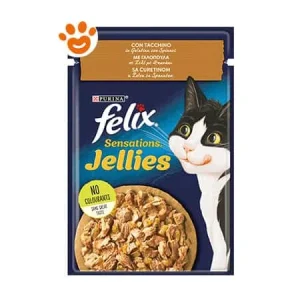 Purina Cat Felix Sensations Jellies Tacchino con Spinaci in Gelatina
