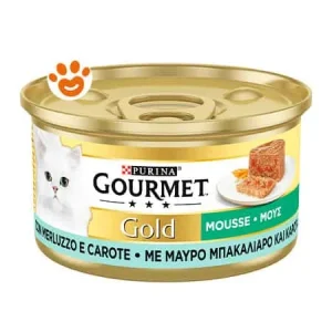 Purina Cat Gourmet Gold Mousse con Merluzzo con Delicate Carote