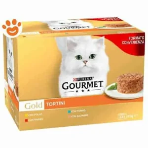Purina Cat Gourmet Gold Tortini Manzo, Tonno, Pollo, Salmone
