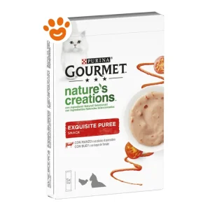 Purina Cat Gourmet Nature Creations Exquisite Puree con Manzo e Pomodoro