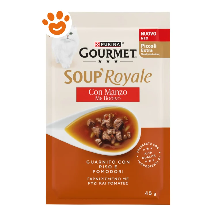Purina Gourmet Cat Soup Royale Manzo