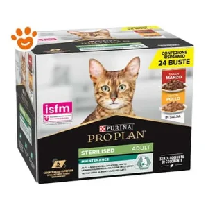 Purina Pro Plan Cat Sterilised in Salsa con Pollo e Manzo