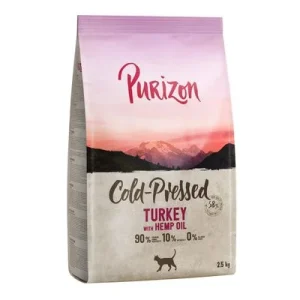 Purizon Coldpressed Tacchino con Olio di Canapa Crocchette per gatto