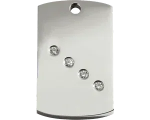 REDDINGO Medaglia in Acciaio Inossidabile Lucido Diamante Swarovski Rettangolo
