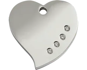 REDDINGO Medaglia in Acciaio Inossidabile Lucido Swarovski Diamante Cuore