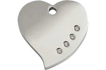 REDDINGO Medaglia in Acciaio Inossidabile Lucido Swarovski Diamante Cuore