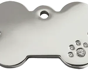 REDDINGO Medaglia in Acciaio Inossidabile Lucido Swarovski Diamante Osso