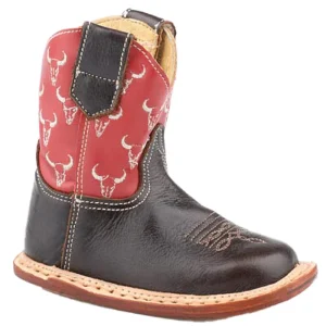 Roper Footwear Infant's Steerheads Brown Vamp Red Top
