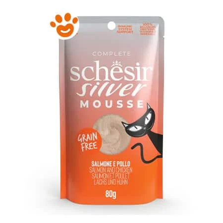 Schesir Cat Senior Silver Mousse di Salmone con Pollo