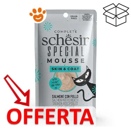 Schesir Cat Senior Special Mousse Skin & Coat Salmone con Pollo - Image 2
