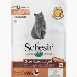 Schesir Crocchette per gatti adulti Sterilized &amp; light ricco in pollo 10 kg