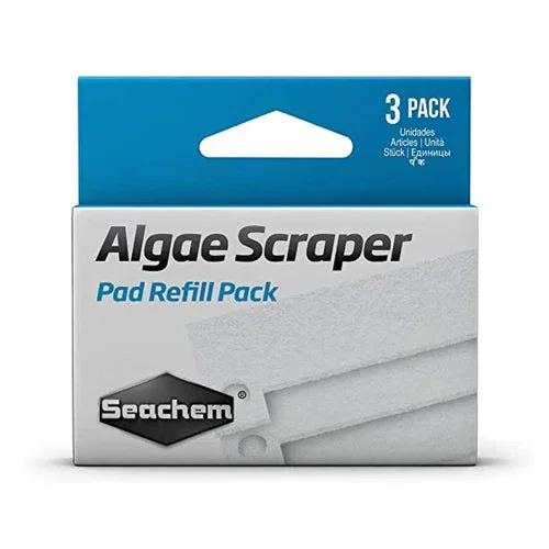 Seachem Pad Ricambio per Algae Scraper – Confezione da 3 Spugne per Vetro e Acrilico