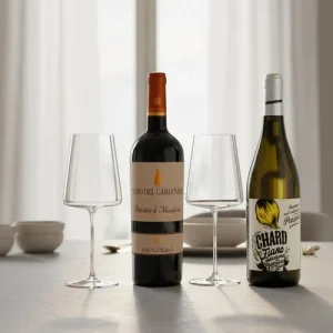 Set Calici Vino Bianco &amp; Rosso + Primitivo di Manduria + Fiano Puglia IGT