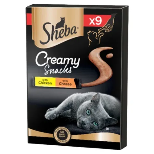 SHEBA Cat Creamy Snack Mousse con Pollo e Formaggio 9X12gr