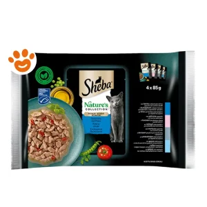 Sheba Cat Selezione Del Mare In Salsa con Salmone, Merluzzo, Pesce dell’Oceano e Merluzzo