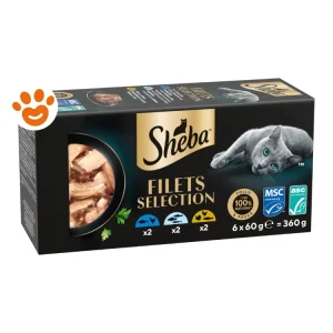 Sheba Cat SHE Filets con Pollo, Pollo e Gamberetti, Salmone e Tonno