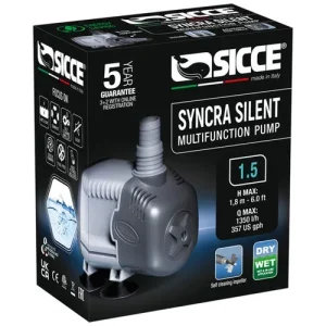Sicce Syncra Silent 1.5 – Pompa di Ricircolo Regolabile per Acquari e Sump (1350 l/h)