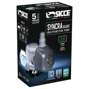 Sicce Syncra Silent 2.5 – Pompa di Ricircolo Regolabile per Acquari e Sump (2400 l/h)