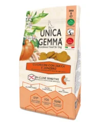 Snack Per Cani – Unica Gemma Cuoricini Con Zucca E Zenzero 300 gr