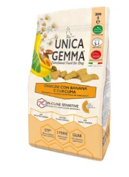 Snack Per Cani – Unica Gemma Ossicini con Banana e Curcuma 300 gr