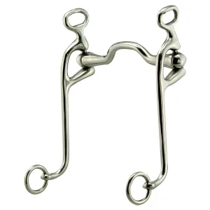 Stainless Steel Medium Port Loose Cheek Walking Horse Bit, 5" Mouth