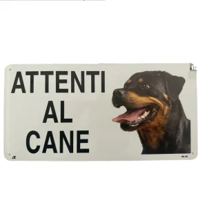Targa Attenti al Cane Rottweiler in Alluminio