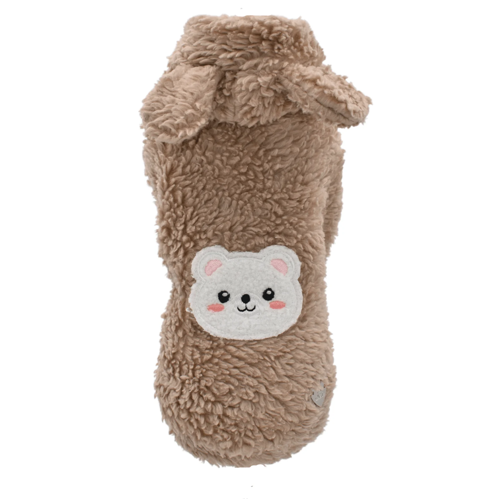 Teddy Bear Cotton Hoodie Sand